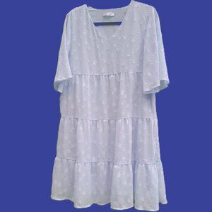 Kirundo Elegant Light Blue Tiered Dress